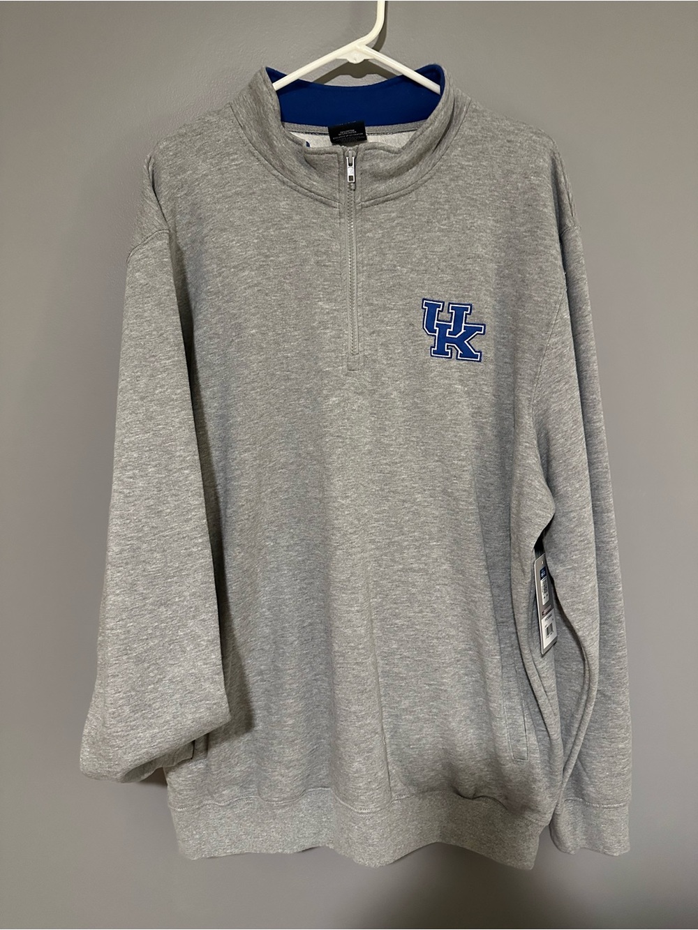 Colosseum Gray Quarter-Zip Sweatshirt with Blue UK Logo